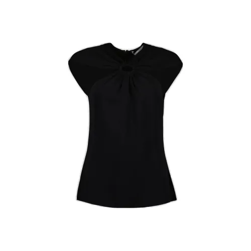 Stella McCartney Ring Hardware Cold Shoulder Ruched T Shirt