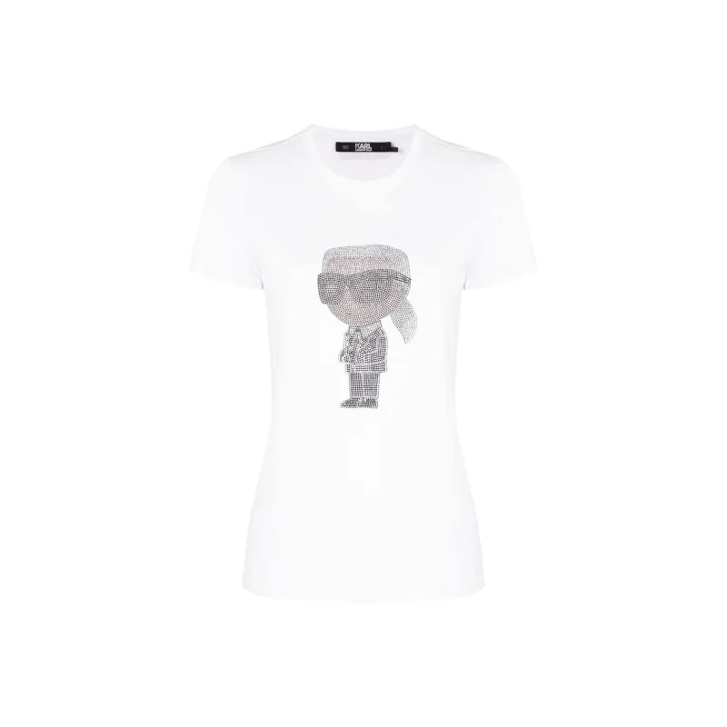 KARL LAGERFELD / Karl Lagerfeld Jeans Ikon Rhinestone embellished T shirt-0