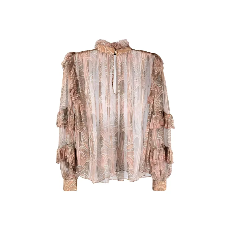 ETRO Semi Sheer Ruffled Blouse-0