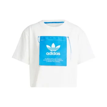 Adidas Originals KSENIA SCHNAIDER SS24 Drop Shoulder Sleeve T Shirt Women's White