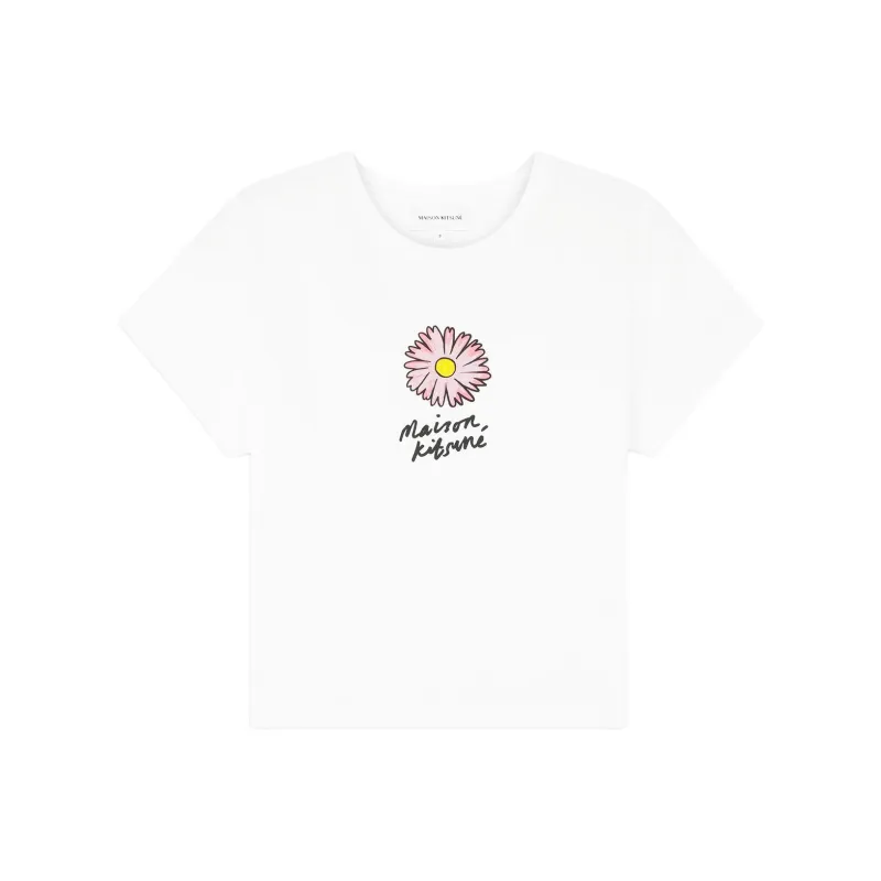 Maison Kitsune Floating Flower Printed Crewneck T Shirt-0