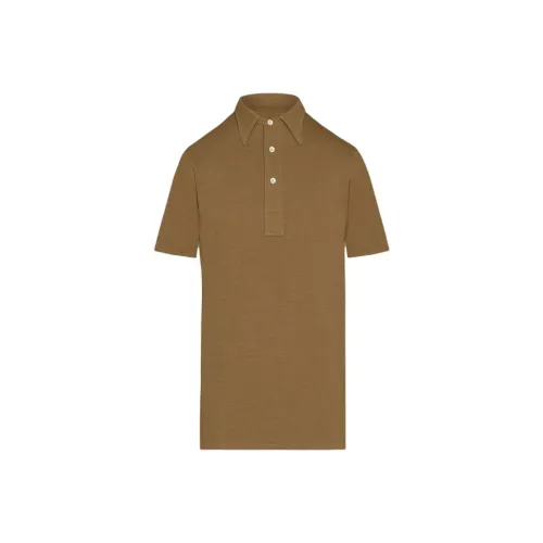 Maison Margiela FW23 Wool Piqué Polo Shirt Polo Shirt Women's Olive Green
