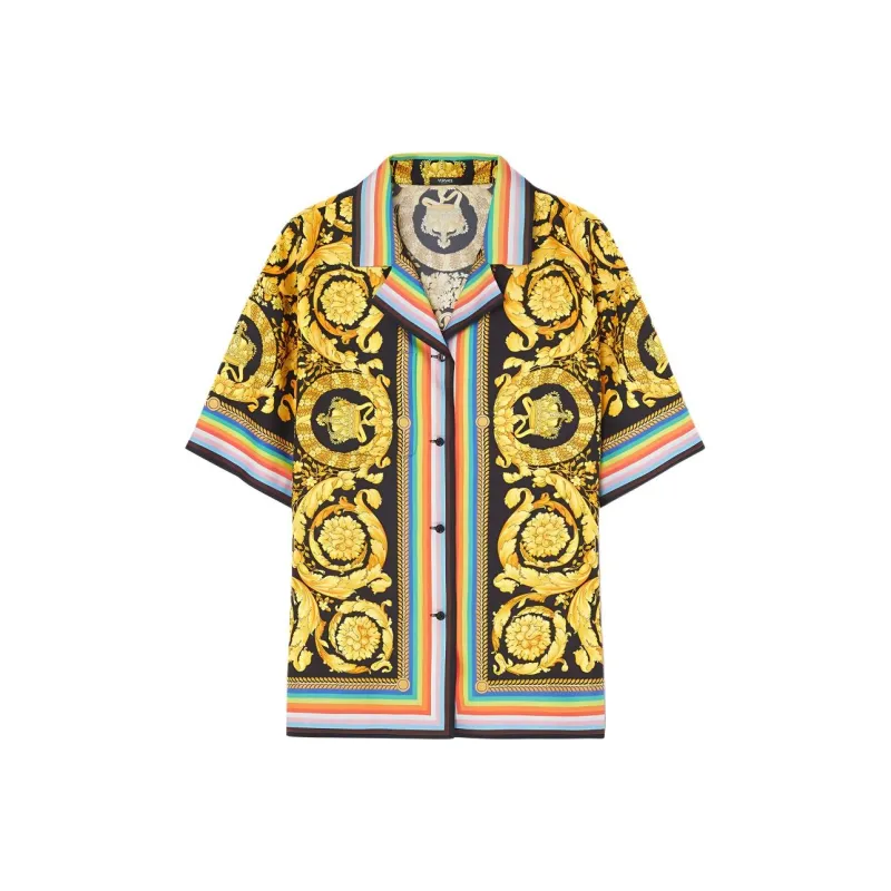 VERSACE Pride Barocco Silk Shirt Shirt Women's Multicolor-0