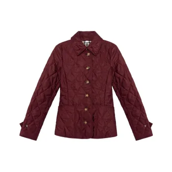 Burberry Puffer Jacket Women's Deep Red