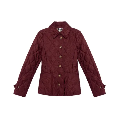 Burberry Puffer Jacket Women's Deep Red