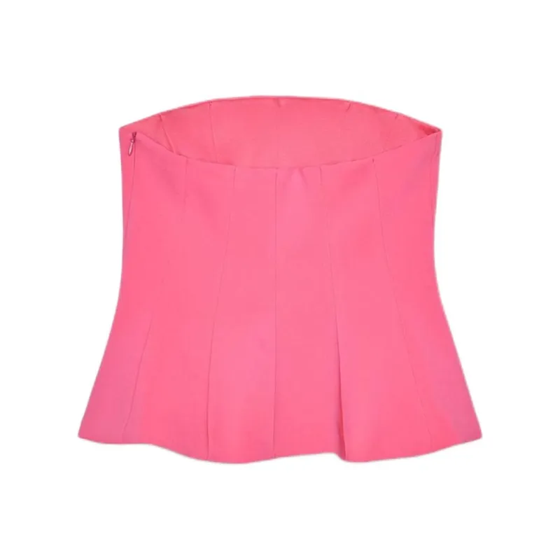 ZARA Strapless Top Women's Rose Red-1