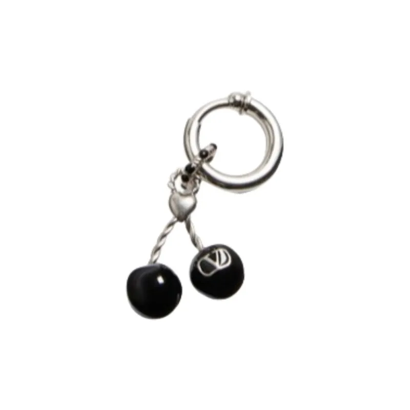 Valentino Enamel Earrings Men's Black-0