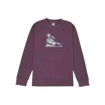 New Balance Drop Shoulder Sleeve T Shirt Women's Plum Brown