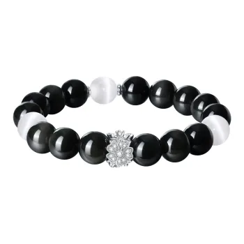 LIANDUO Natural Obsidian Bracelets Men's