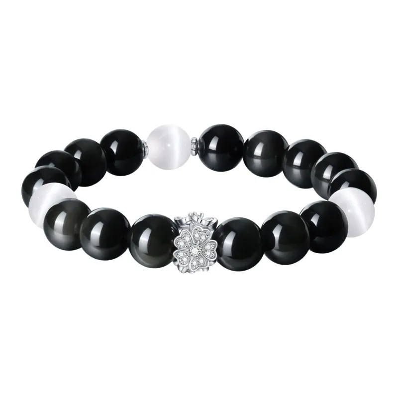 LIANDUO Natural Obsidian Bracelets Men's-0