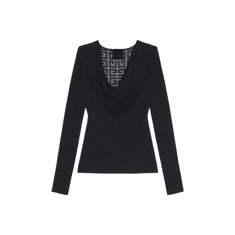 Givenchy Draped V Neck Sweater 'Black'-0