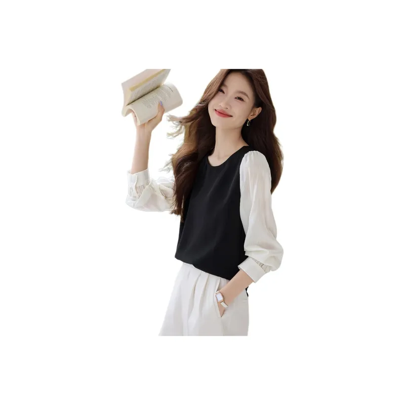Mo Han Yi Mei Shirt Women's Black White-0