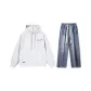 Set (Heather Gray Top+Dark Blue Jeans) Red