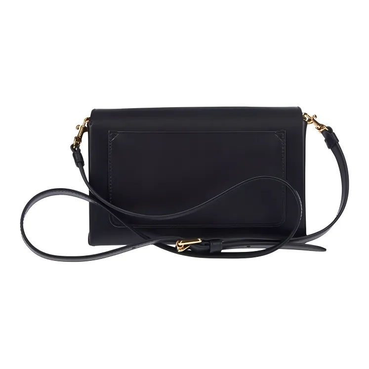 MOSCHINO Cow Leather Camera Bag, Small Square Bag, Shoulder Bag Women's Black-2