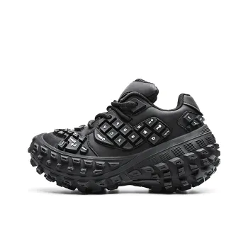 MVA Slip Resistant, Abrasion Resistant, Breathable, Impact Resistant, Lightweight Low Top Chunky Sneakers Unisex Black