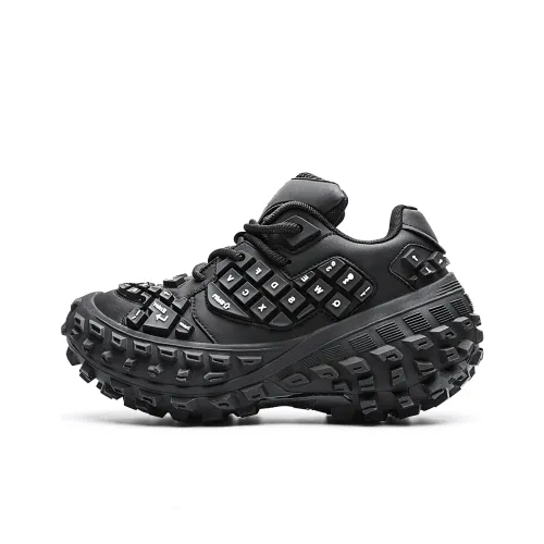 MVA Slip Resistant, Abrasion Resistant, Breathable, Impact Resistant, Lightweight Low Top Chunky Sneakers Unisex Black