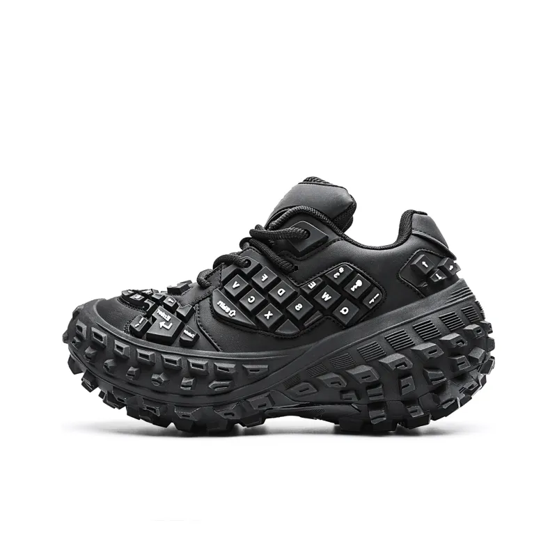MVA Slip Resistant, Abrasion Resistant, Breathable, Impact Resistant, Lightweight Low Top Chunky Sneakers Unisex Black-0