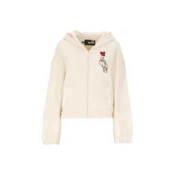 LOVE MOSCHINO Logo Patch Zip Up Hoodie