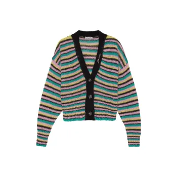 GANNI SS23 Knitted Fabric Cardigan Women's Multicolor
