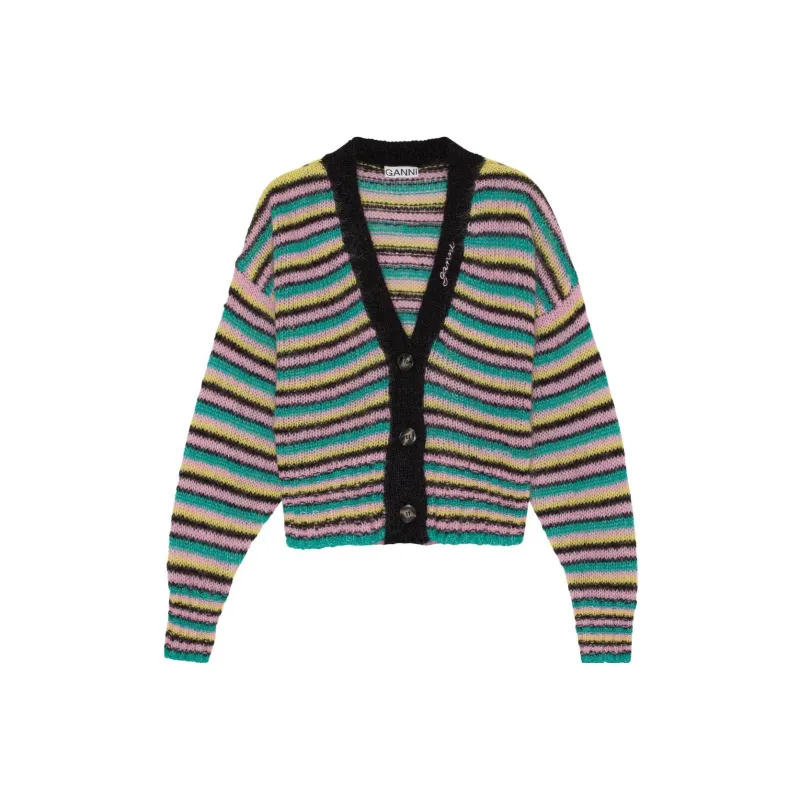 GANNI SS23 Knitted Fabric Cardigan Women's Multicolor-0
