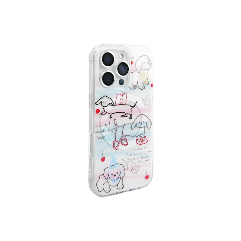 Sopi Acrylic Material Blue Pink Maltese Phone Cases Compatible With IPhone 16/15 Pro Max/Apple 13/14 Pro/Max-5