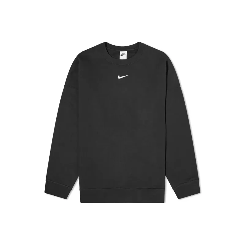 Nike Women's Over Oversized Fleece Crew Sweatshirt Black/White-0
