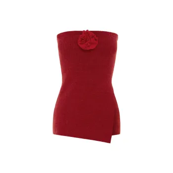 WITH JEAN Strapless Top Women's RED/Red