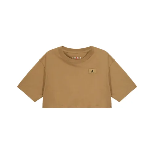Jordan Drop Shoulder Sleeve T Shirt Women's Seaweed Brown