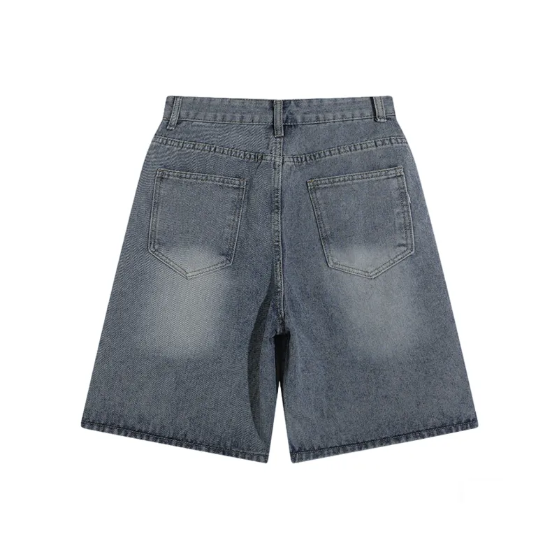 PAINT STAIN Denim Shorts Unisex-17