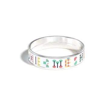HERMES Enamel Rings Women's Silver