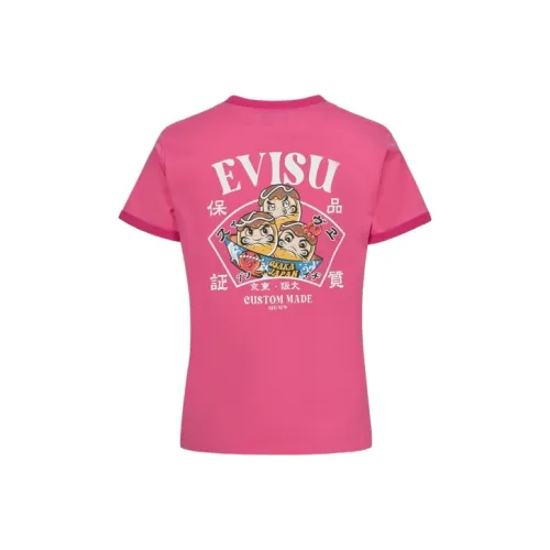 EVISU T Shirts Women's Peach Pink