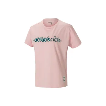 Adidas Drop Shoulder Sleeve T Shirt Women's Clear Pink