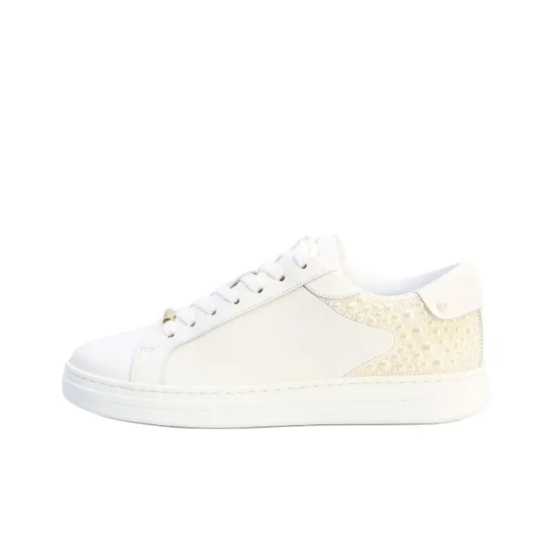 Jimmy Choo Rome Low Top Skateboard Shoes Women's White-0