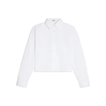 CELINE Cropped Shirt In Striped Cotton