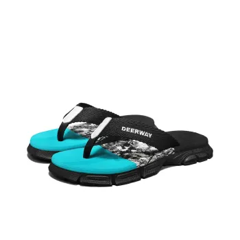 DEERWAY Woven Stitching Slip Resistant Abrasion Resistant Flip Flops Men's