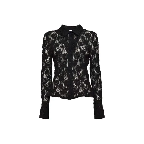 MSGM Floral Laced Semi Sheer Shirt