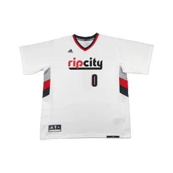 Adidas x NBA Portland Trail Blazers Lillard Basketball Jersey Unisex White