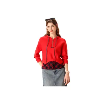 FENHONGMALI Sweatshirt Women's Red