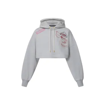 LOUIS VUITTON Travel Stamp Cropped Hoodie