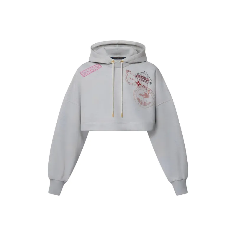 LOUIS VUITTON Travel Stamp Cropped Hoodie-0