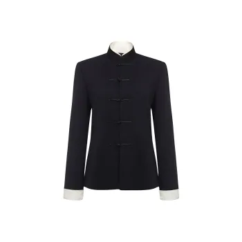 SHANGHAI TANG Contrast-trim Tang Jacket