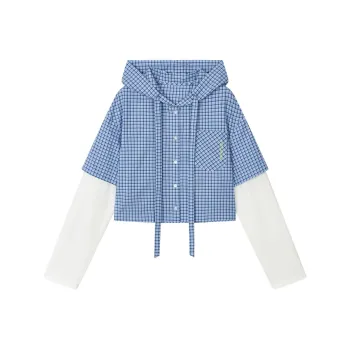 NS76 Shirts Women's Blue Plaid