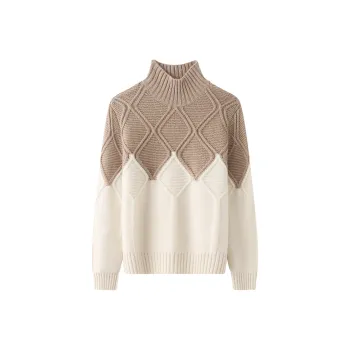 H-YXIANG Cashmere Sweaters Women's Camel