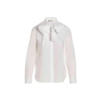 TORY BURCH Scalloped-blow Poplin Blouse