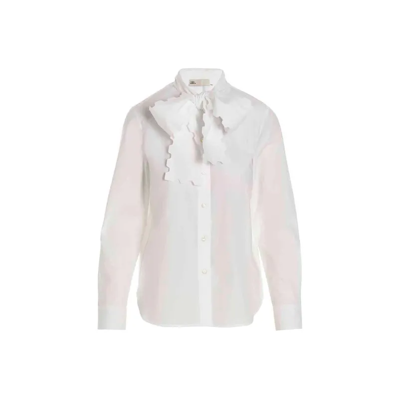 TORY BURCH Scalloped blow Poplin Blouse-0