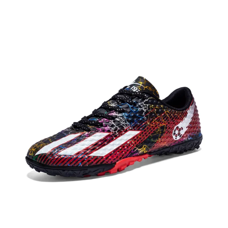 Binary TF Turf Cushioning Lightweight Soccer Shoes Unisex Black Red-1