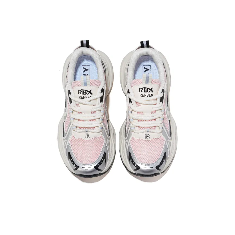 RENBEN Lightweight Height Increasing Low Top Chunky Sneakers Women's Pink-3