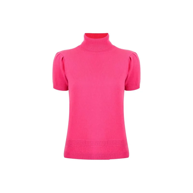 Paule Ka Roll-neck Shortsleeved Cashmere Top-0