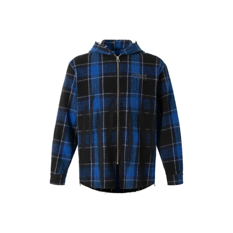 ZWMH Shirt Women's Blue Black Plaid-0