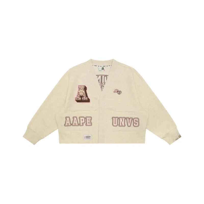 Aape Moonface Logo Cropped Cardigan-0